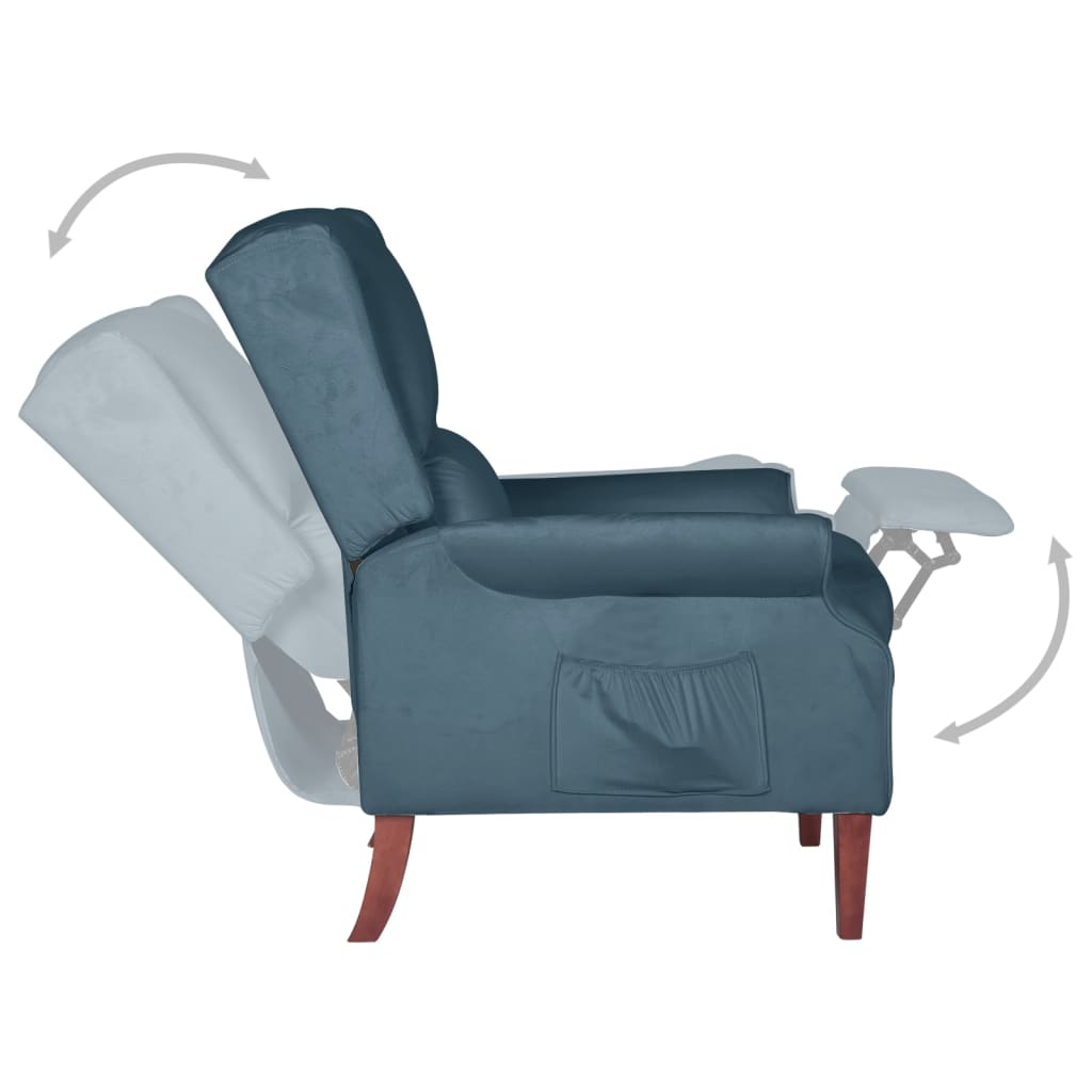 Relaxsessel Blau Samt
