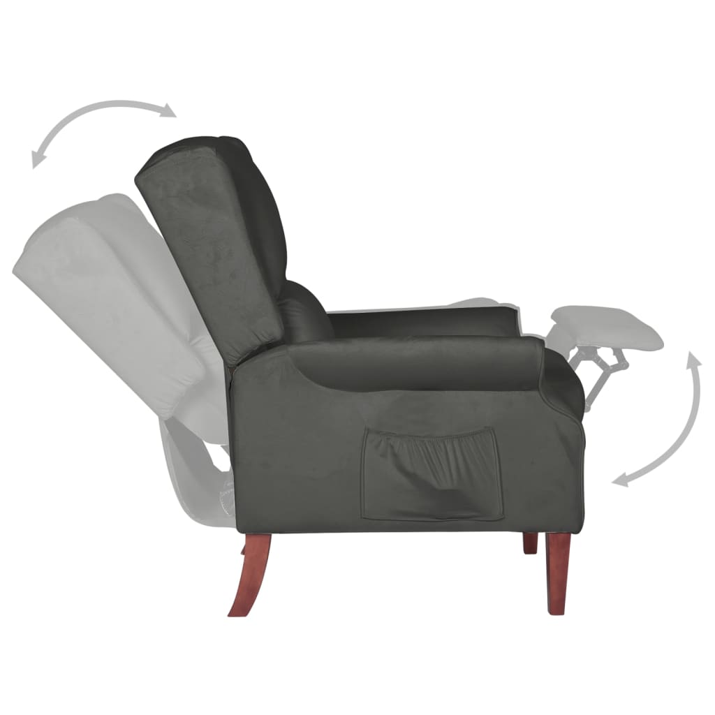 Relaxsessel Dunkelgrau Samt