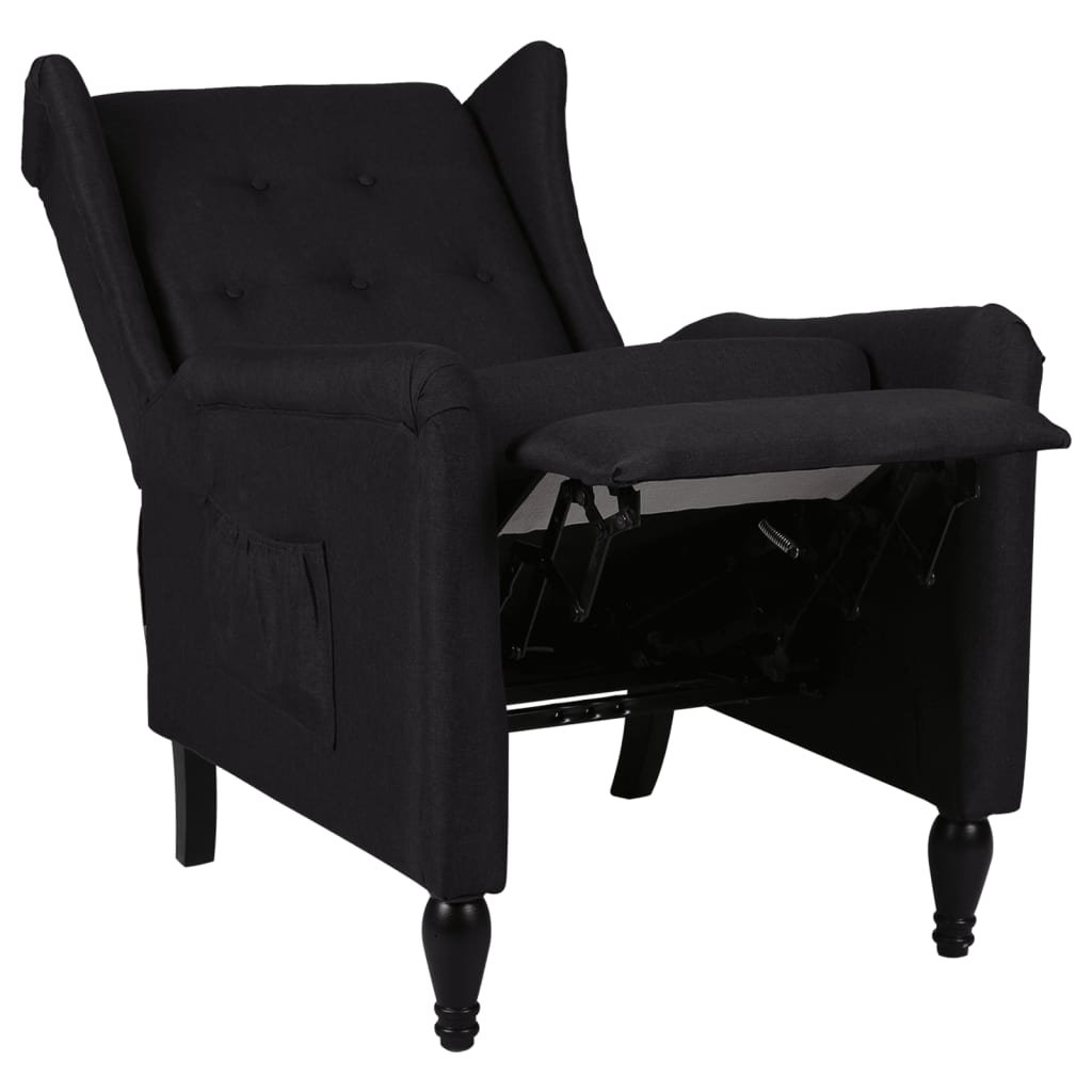 Relaxsessel Verstellbar Schwarz Stoff