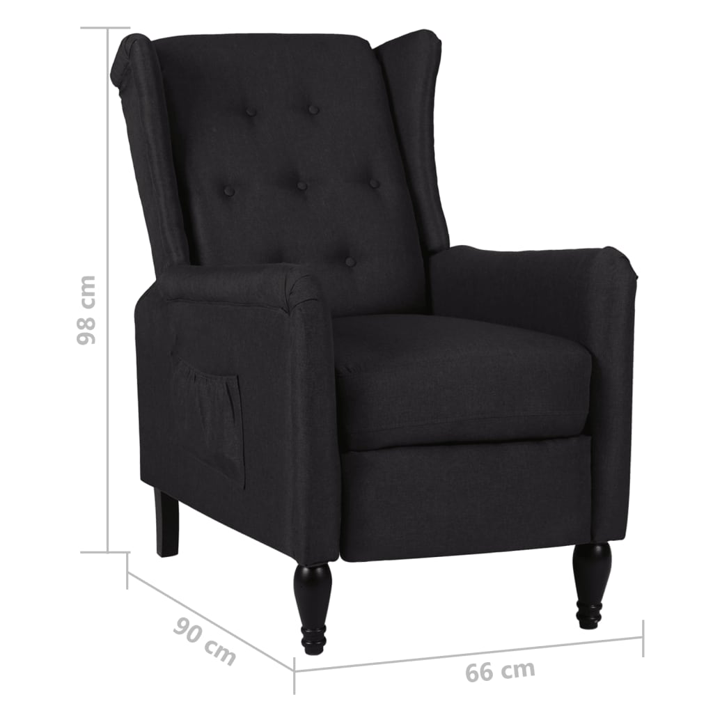 Relaxsessel Verstellbar Schwarz Stoff