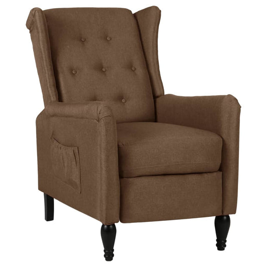 Relaxsessel Verstellbar Braun Stoff