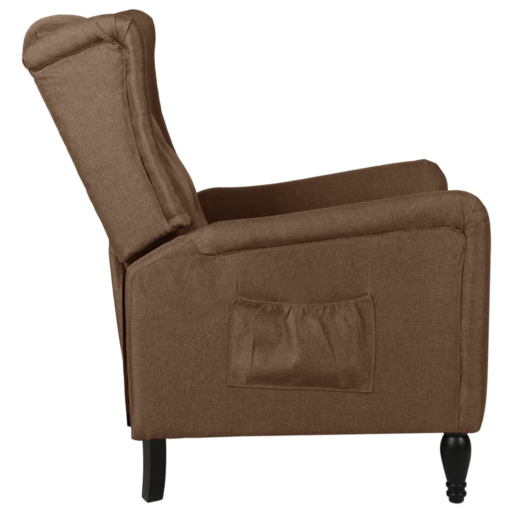 Relaxsessel Verstellbar Braun Stoff