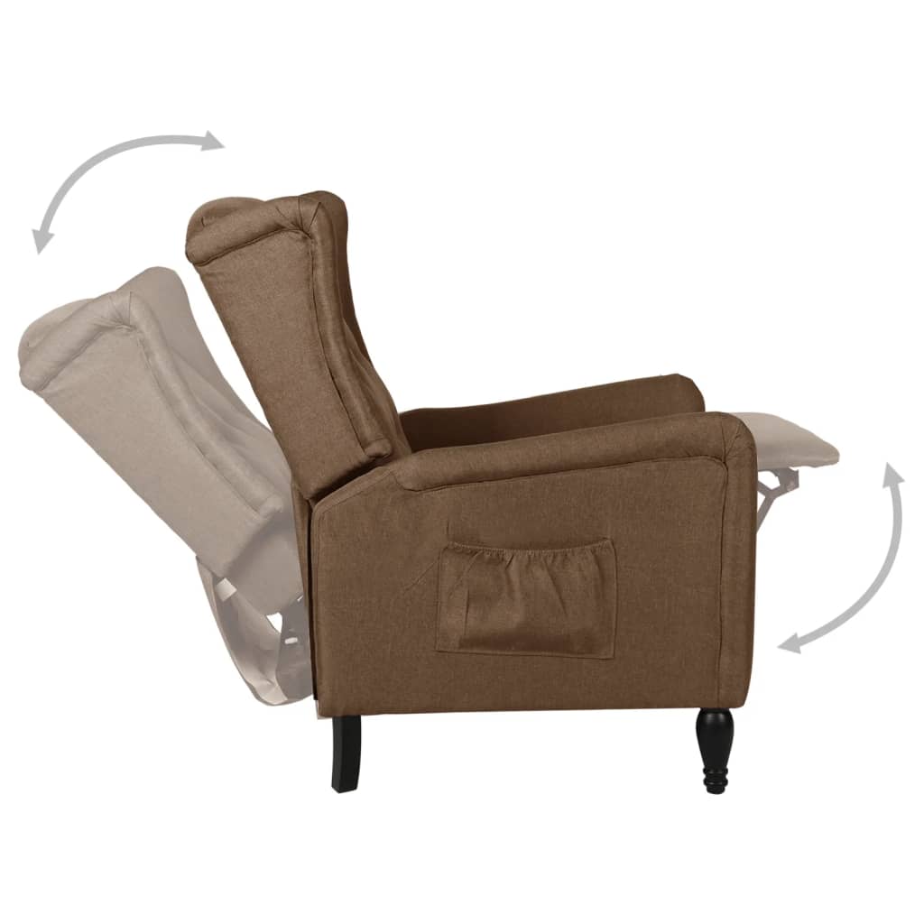Relaxsessel Verstellbar Braun Stoff