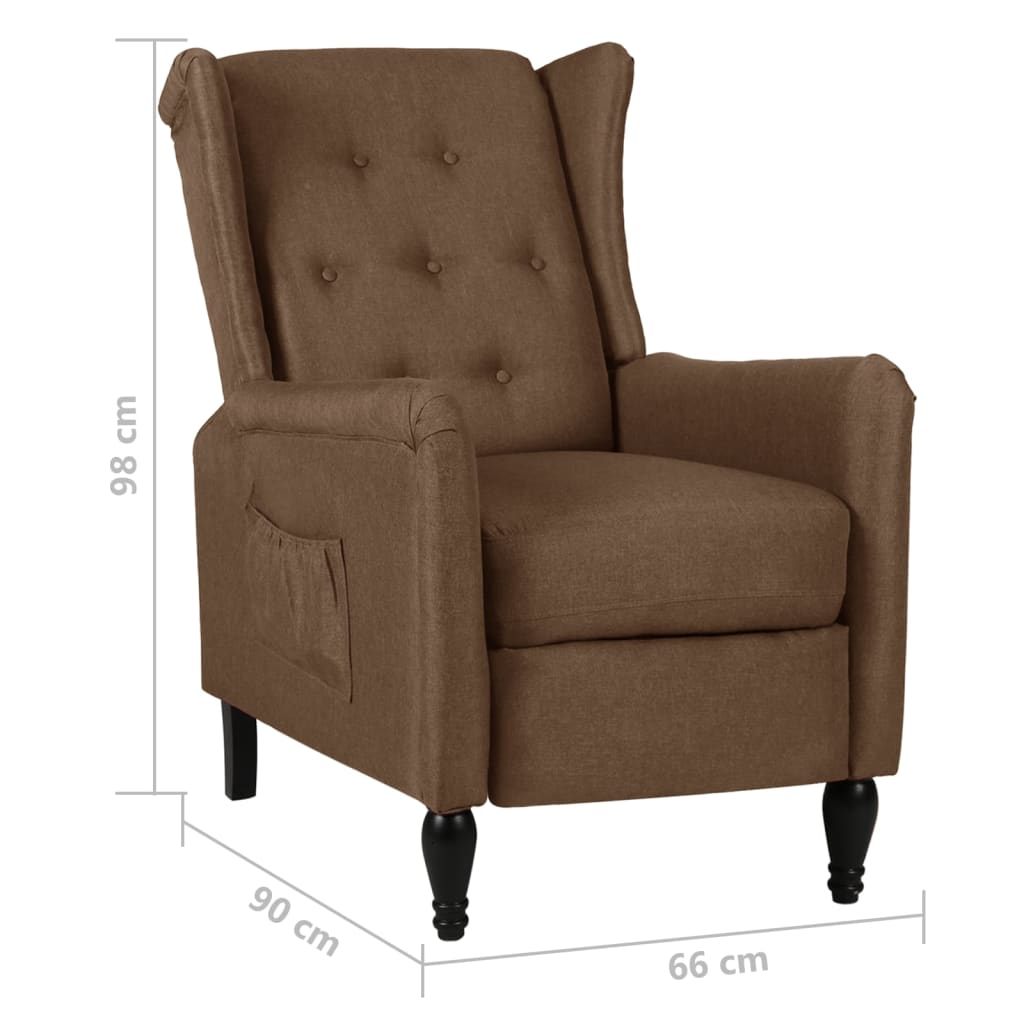 Relaxsessel Verstellbar Braun Stoff