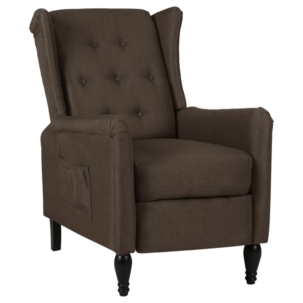 Relaxsessel Verstellbar Dunkelbraun Stoff