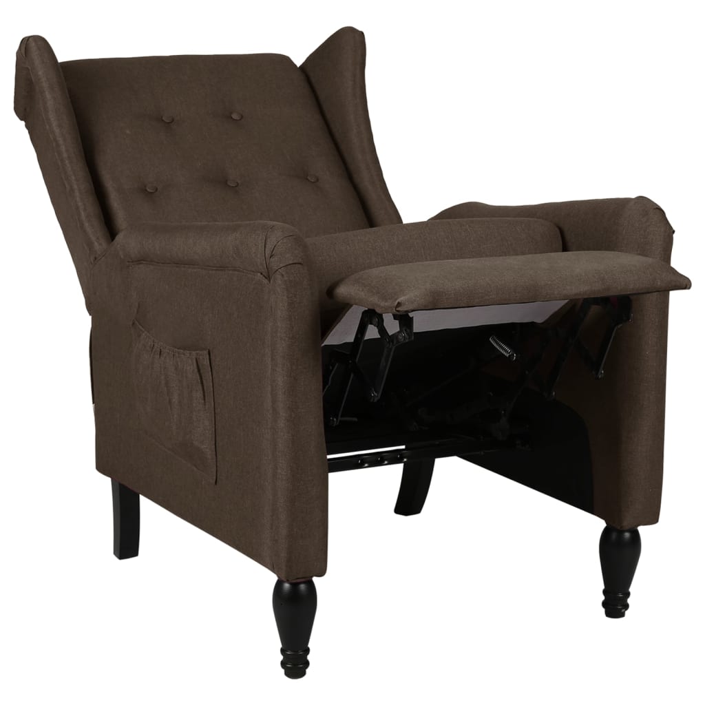 Relaxsessel Verstellbar Dunkelbraun Stoff