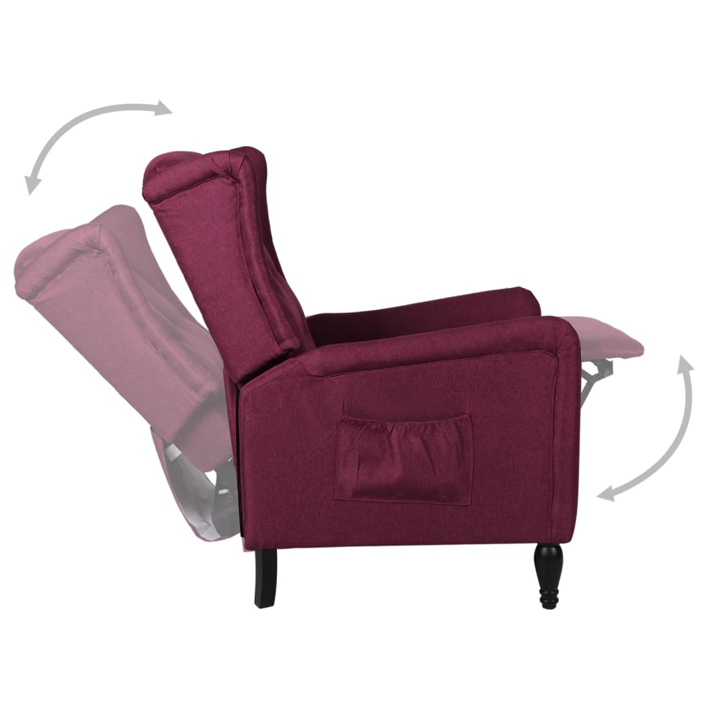 Relaxsessel Verstellbar Lila Stoff