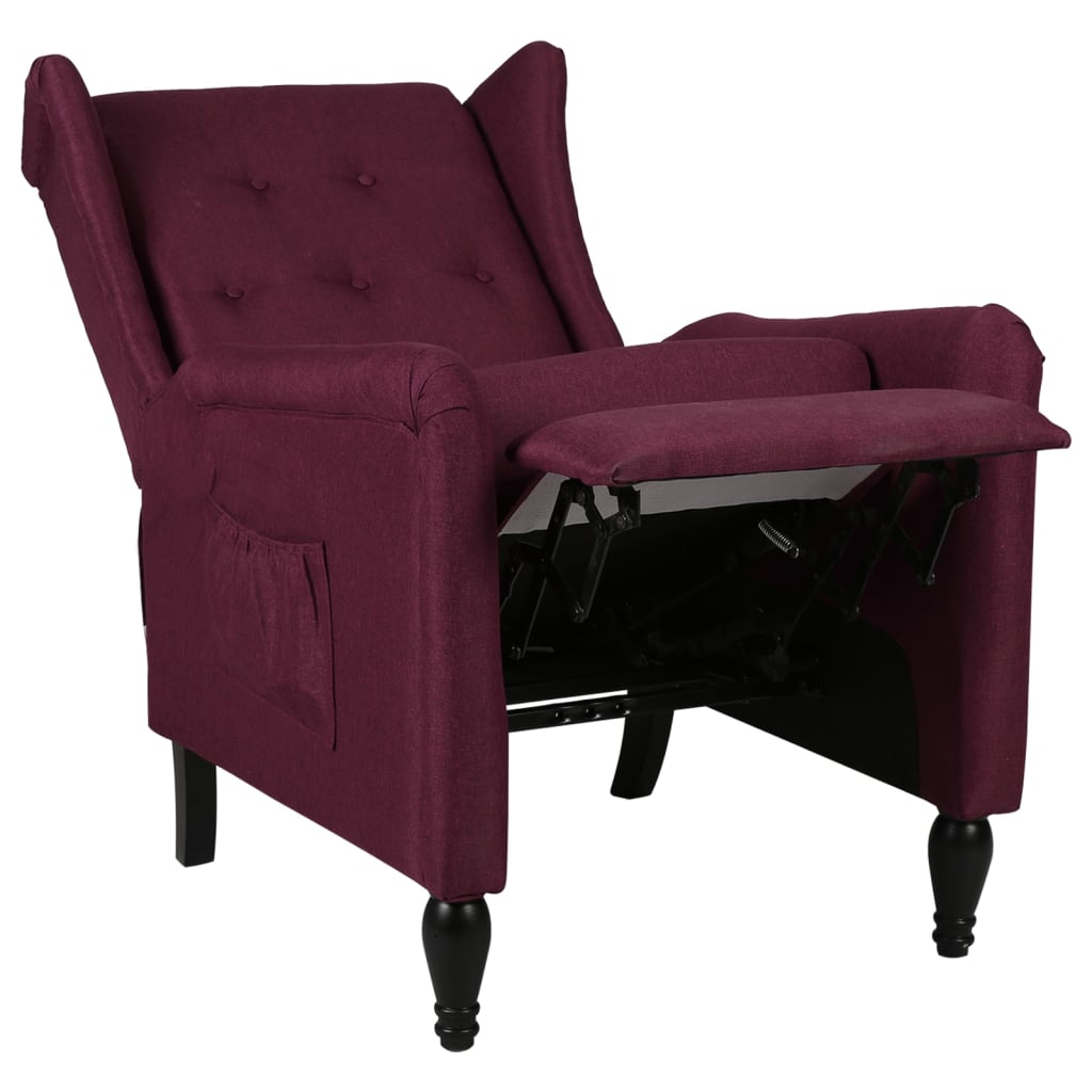 Relaxsessel Verstellbar Lila Stoff