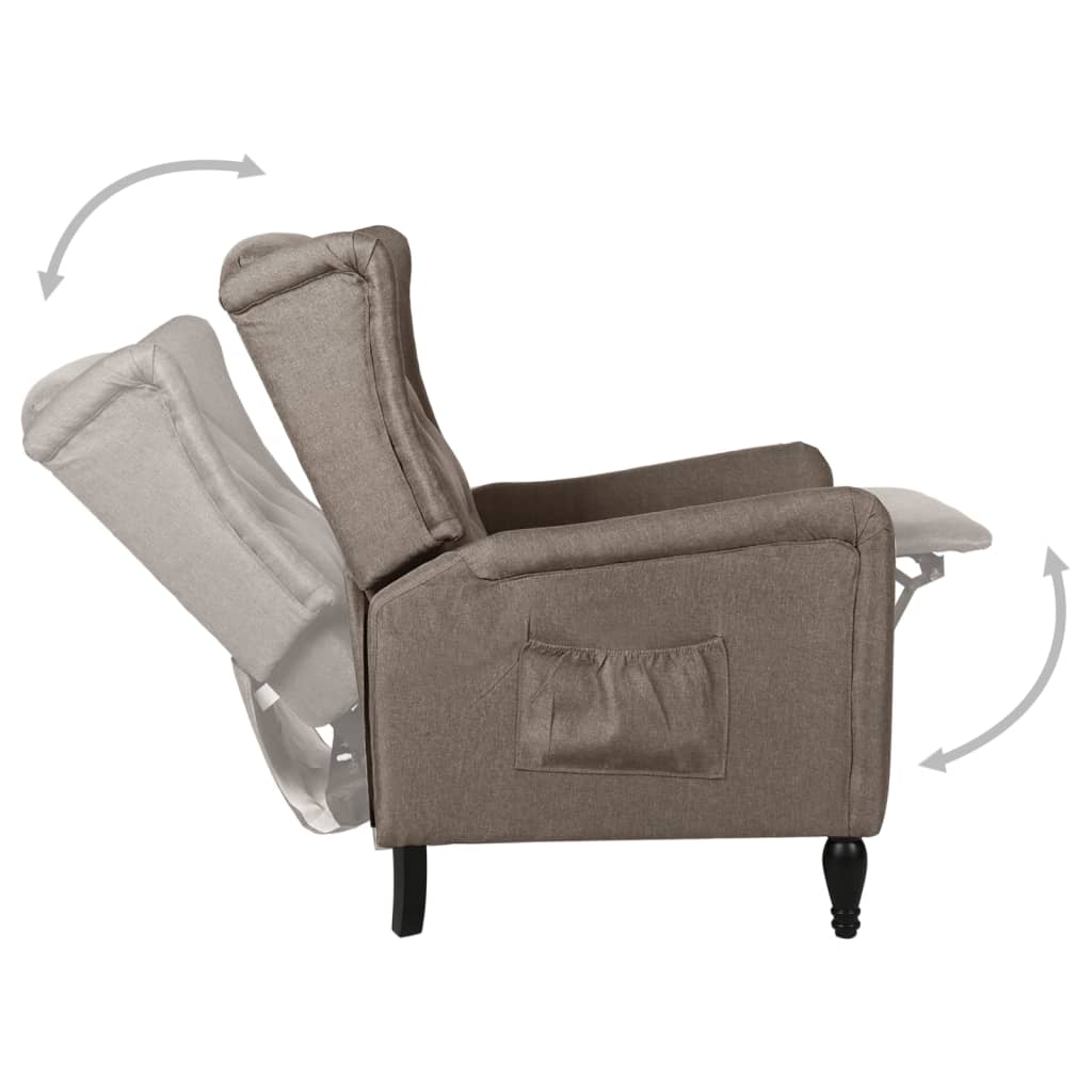 Relaxsessel Verstellbar Taupe Stoff