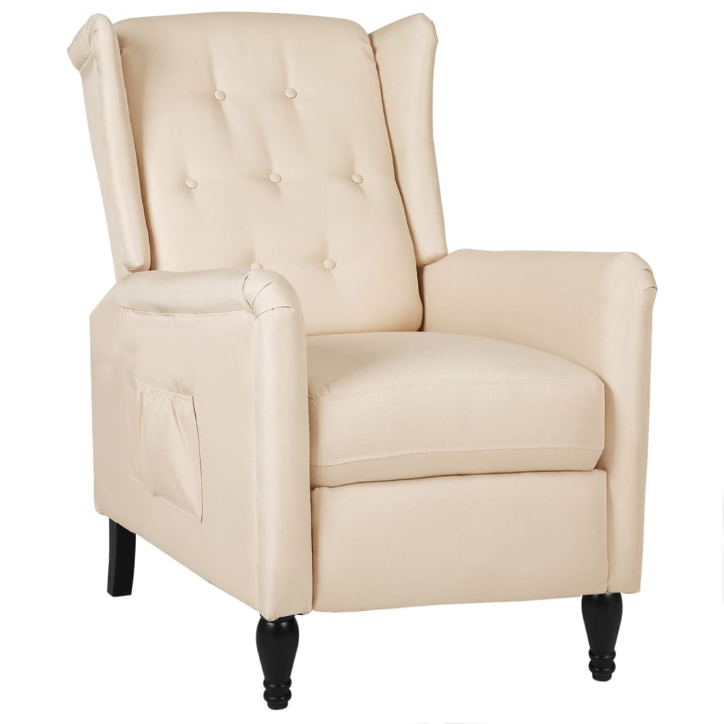 Relaxsessel Verstellbar Creme Stoff