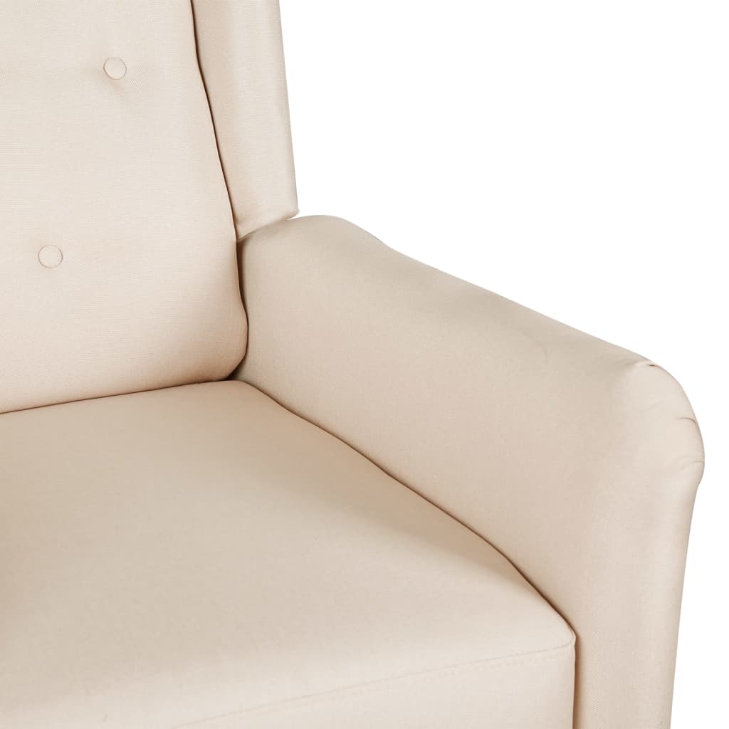 Relaxsessel Verstellbar Creme Stoff