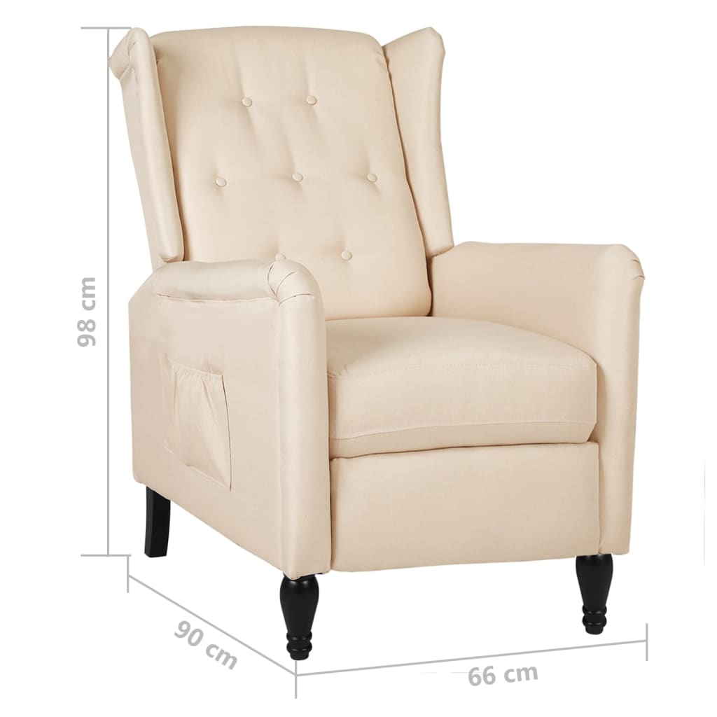 Relaxsessel Verstellbar Creme Stoff