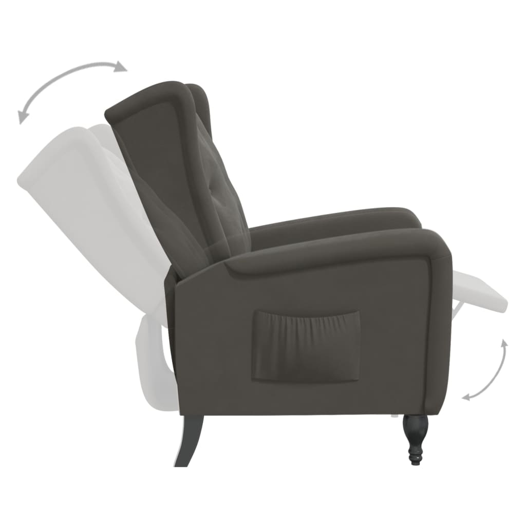 Relaxsessel Dunkelgrau Samt