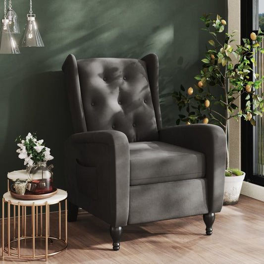 Relaxsessel Dunkelgrau Samt