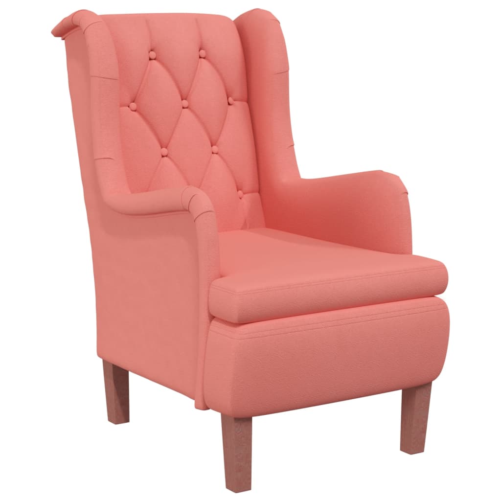 Sessel mit Massivholz-Gummifüßen Rosa Samt