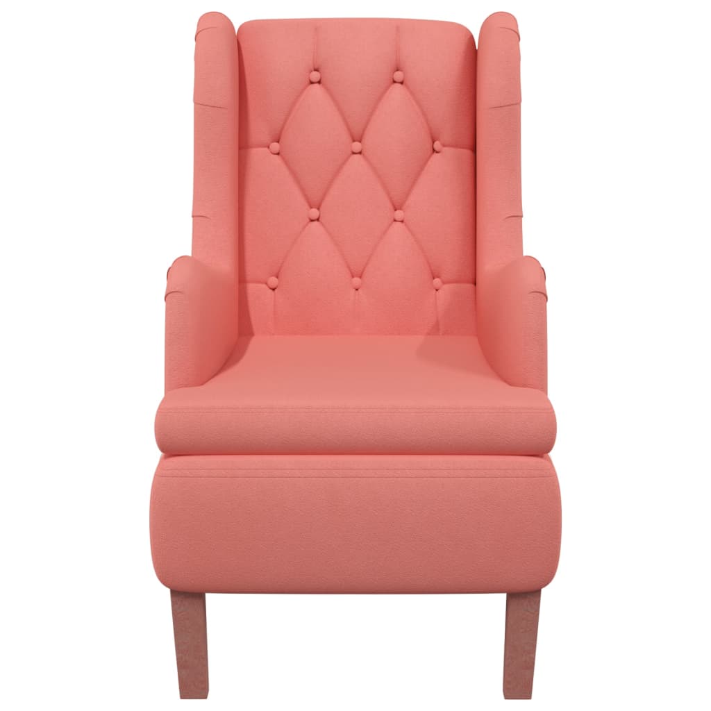 Sessel mit Massivholz-Gummifüßen Rosa Samt