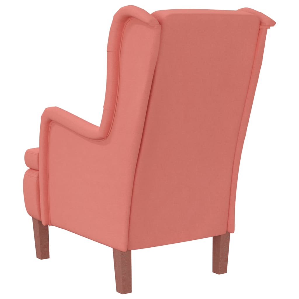 Sessel mit Massivholz-Gummifüßen Rosa Samt