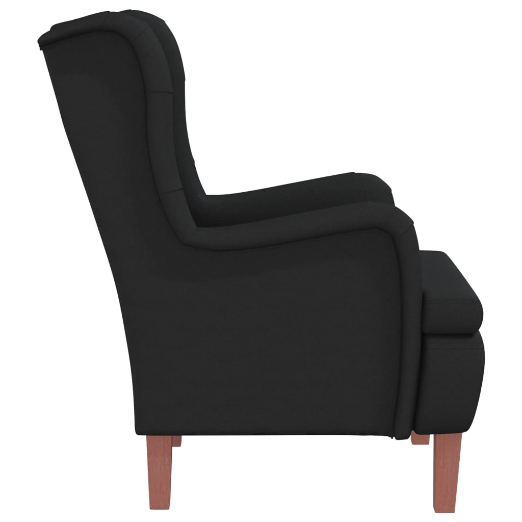 Sessel mit Massivholz-Gummifüßen Schwarz Samt