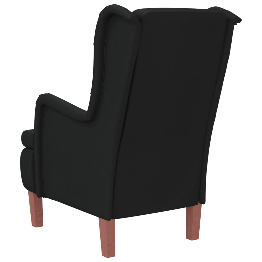 Sessel mit Massivholz-Gummifüßen Schwarz Samt