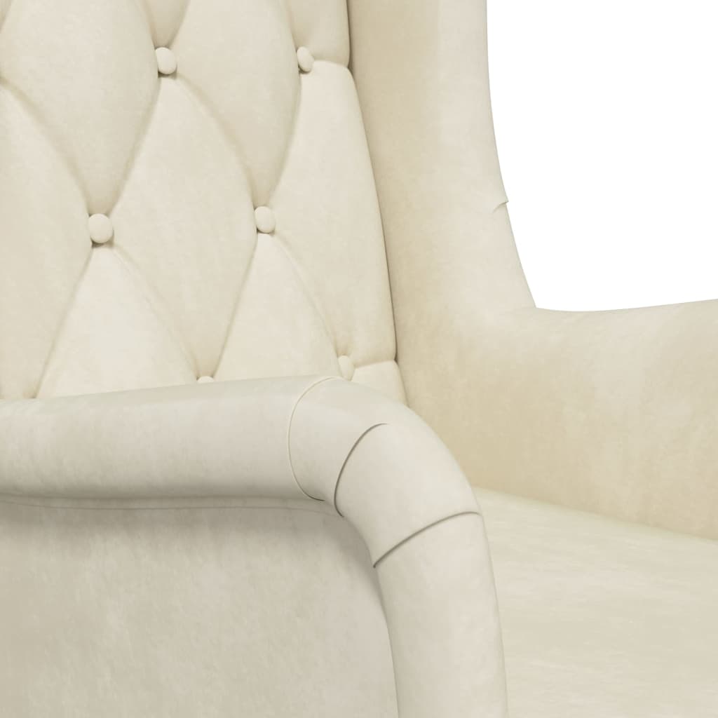 Sessel mit Massivholz-Gummifüßen Creme Samt
