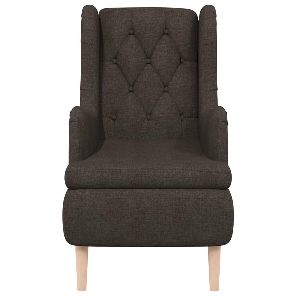 Sessel mit Beinen aus Massivem Kautschukholz Dunkelbraun Stoff