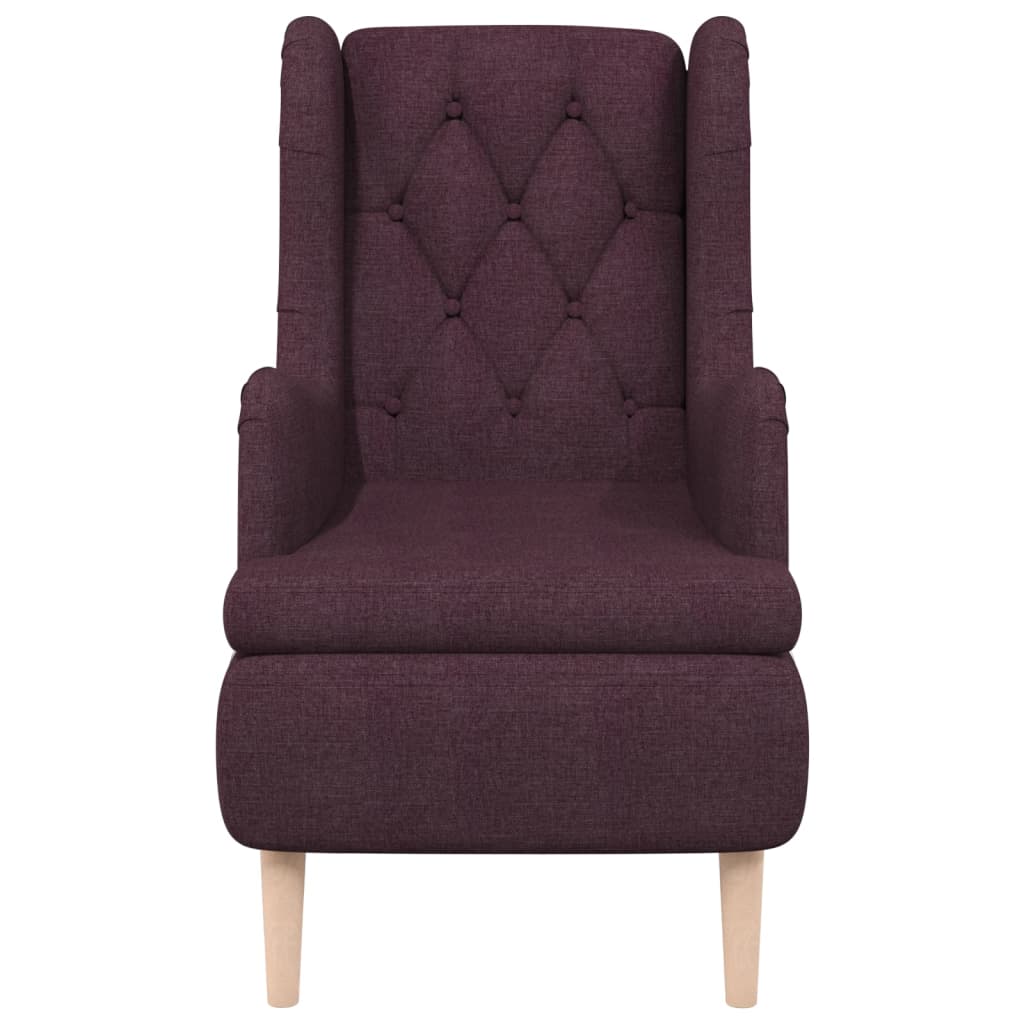 Sessel mit Beinen aus Massivem Kautschukholz Lila Stoff