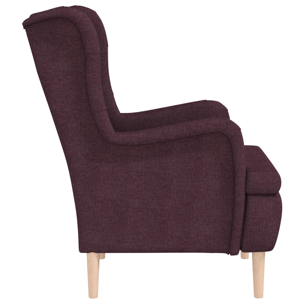 Sessel mit Beinen aus Massivem Kautschukholz Lila Stoff