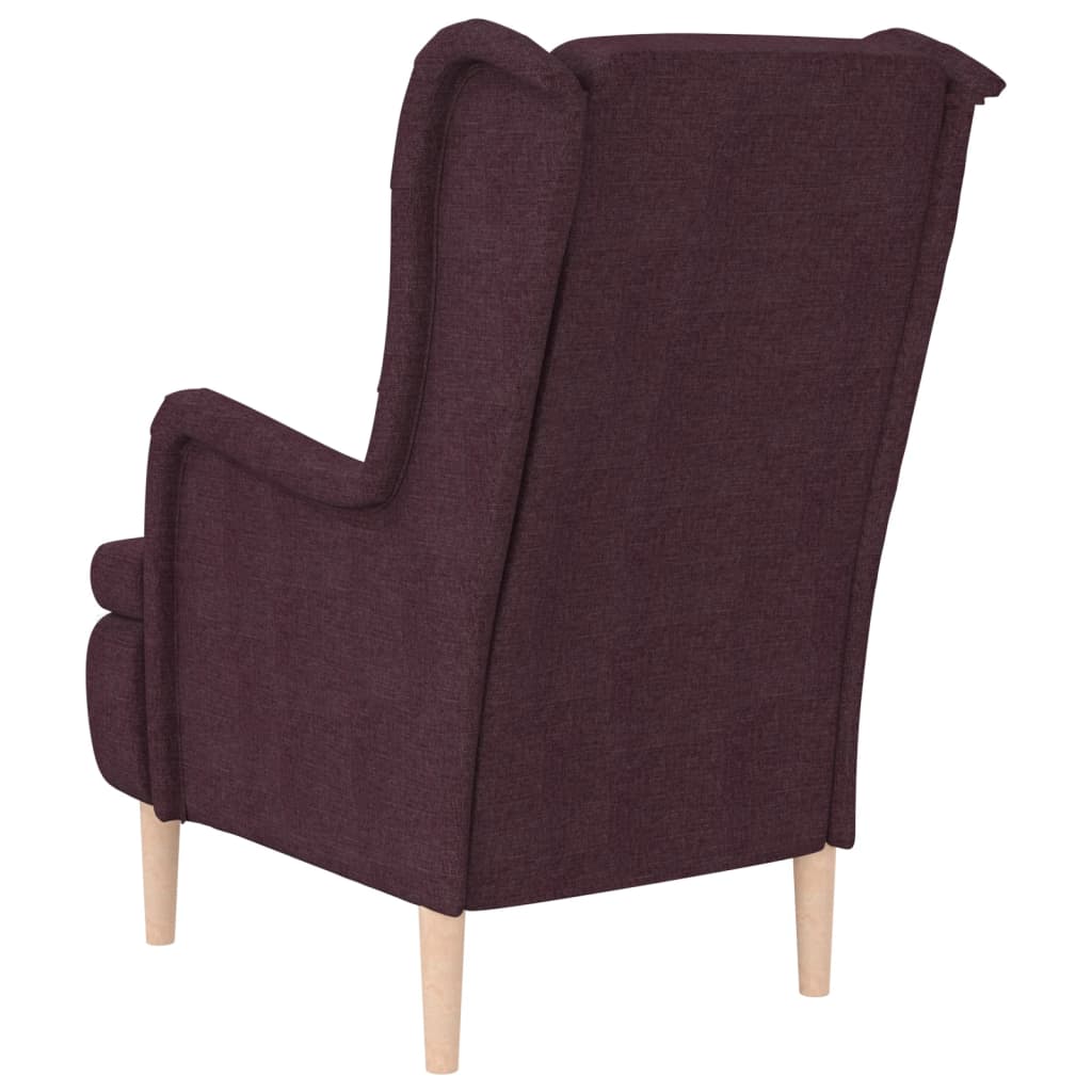 Sessel mit Beinen aus Massivem Kautschukholz Lila Stoff