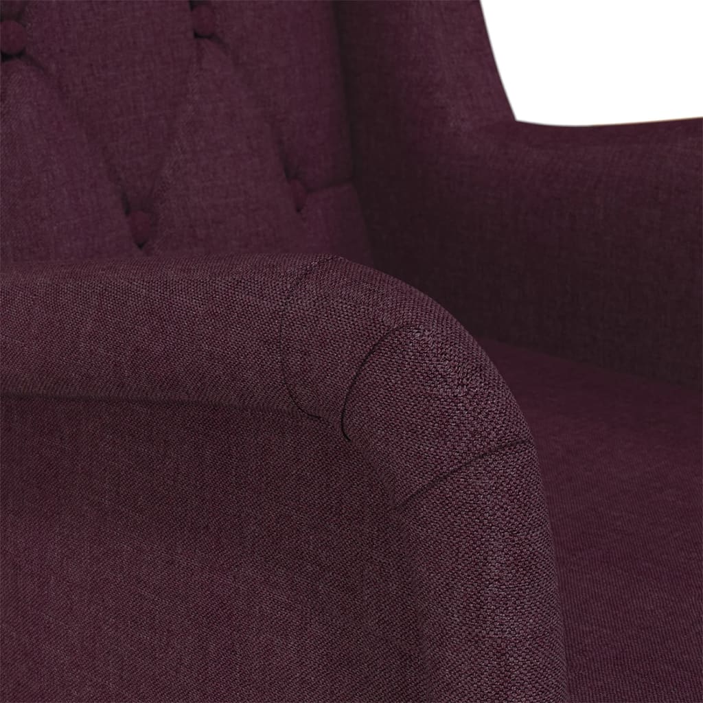 Sessel mit Beinen aus Massivem Kautschukholz Lila Stoff