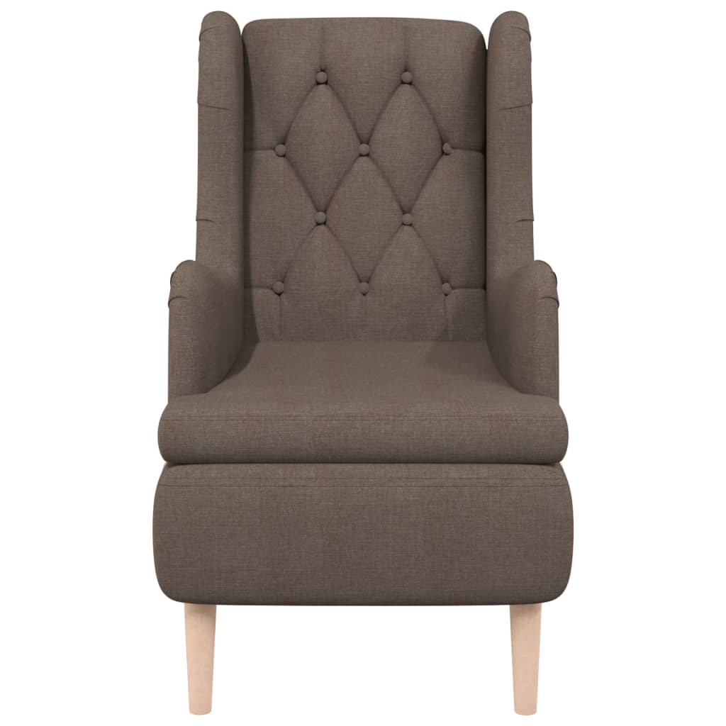 Sessel mit Beinen aus Massivem Kautschukholz Taupe Stoff