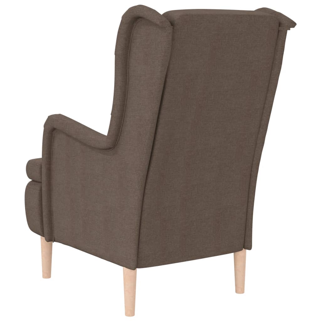 Sessel mit Beinen aus Massivem Kautschukholz Taupe Stoff
