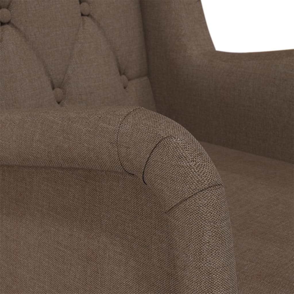 Sessel mit Beinen aus Massivem Kautschukholz Taupe Stoff