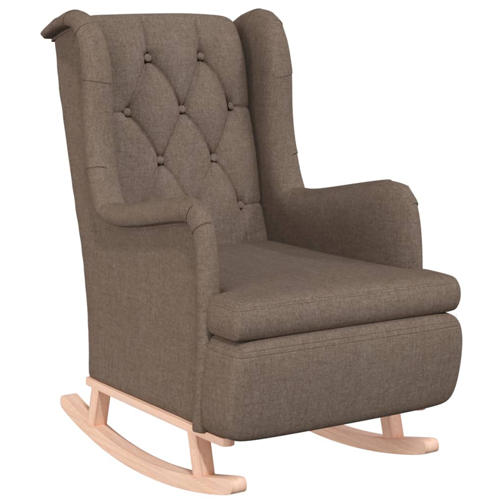 Schaukelsessel mit Kautschukholz-Beinen Taupe Stoff