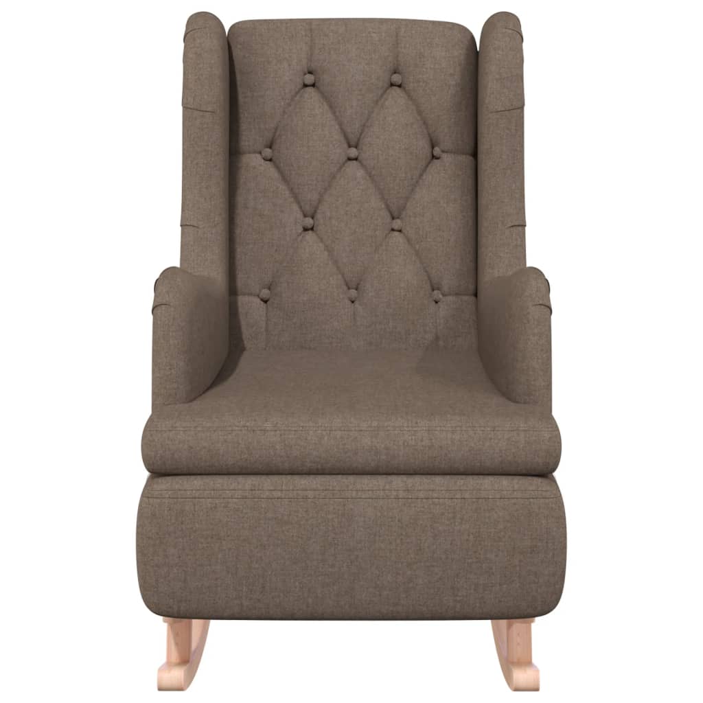 Schaukelsessel mit Kautschukholz-Beinen Taupe Stoff