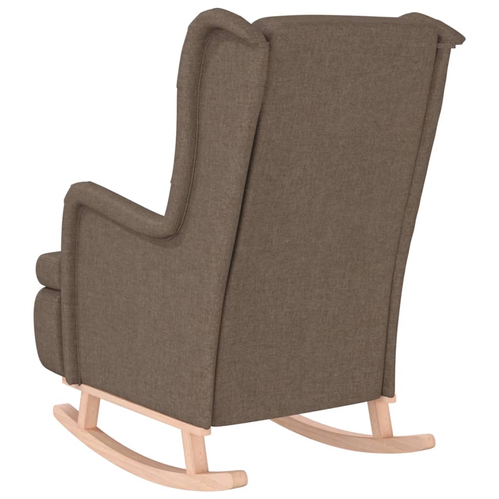 Schaukelsessel mit Kautschukholz-Beinen Taupe Stoff