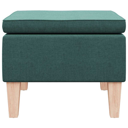 Hocker mit Holzbeinen Dunkelgrün Stoff
