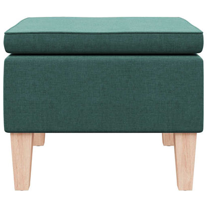 Hocker mit Holzbeinen Dunkelgrün Stoff