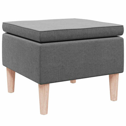 Hocker mit Holzbeinen Dunkelgrau Stoff