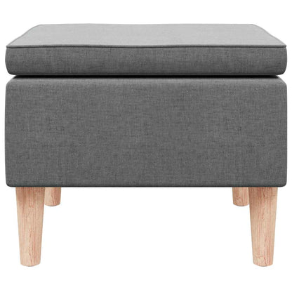 Hocker mit Holzbeinen Dunkelgrau Stoff