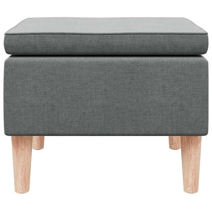 Hocker mit Holzbeinen Dunkelgrau Stoff