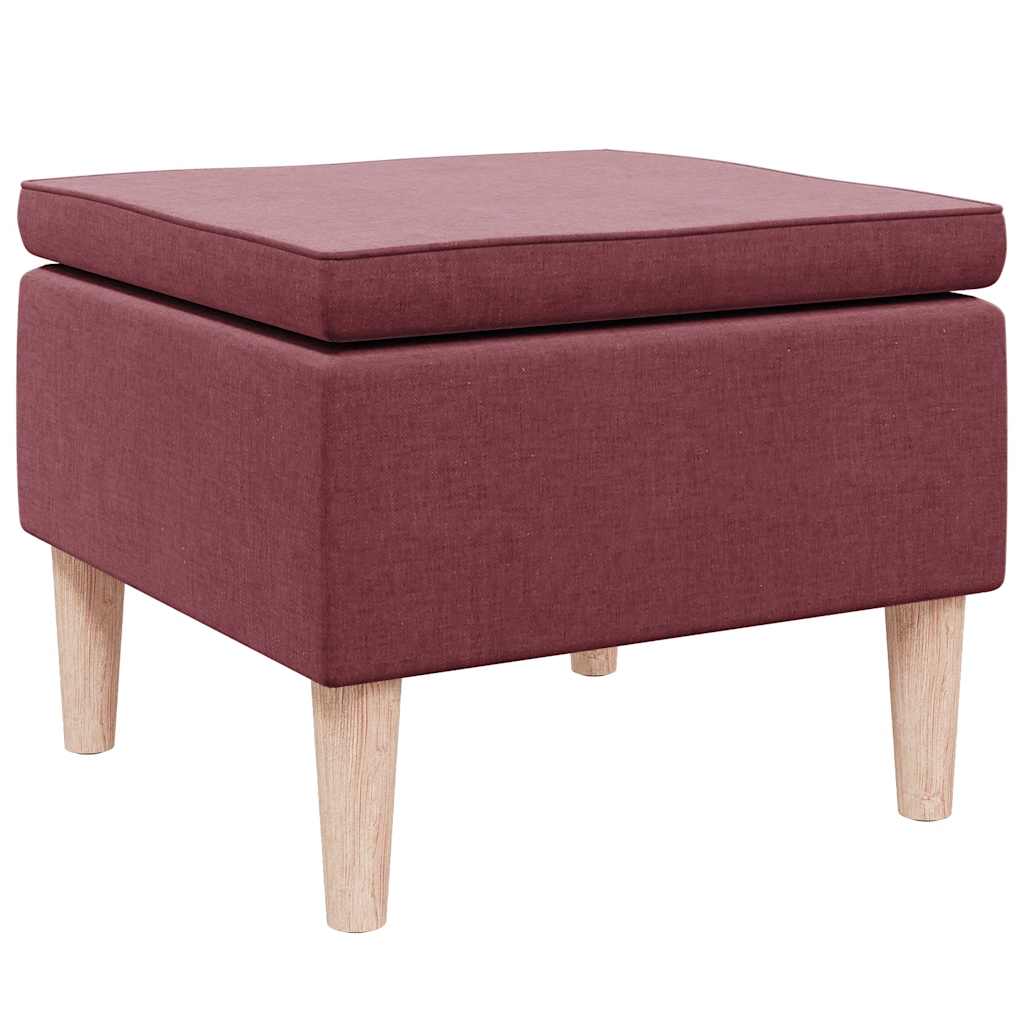 Hocker mit Holzbeinen Weinrot Stoff