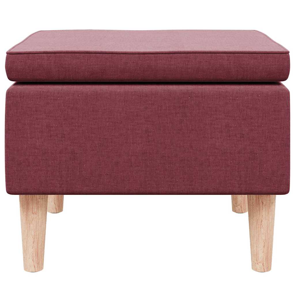 Hocker mit Holzbeinen Weinrot Stoff