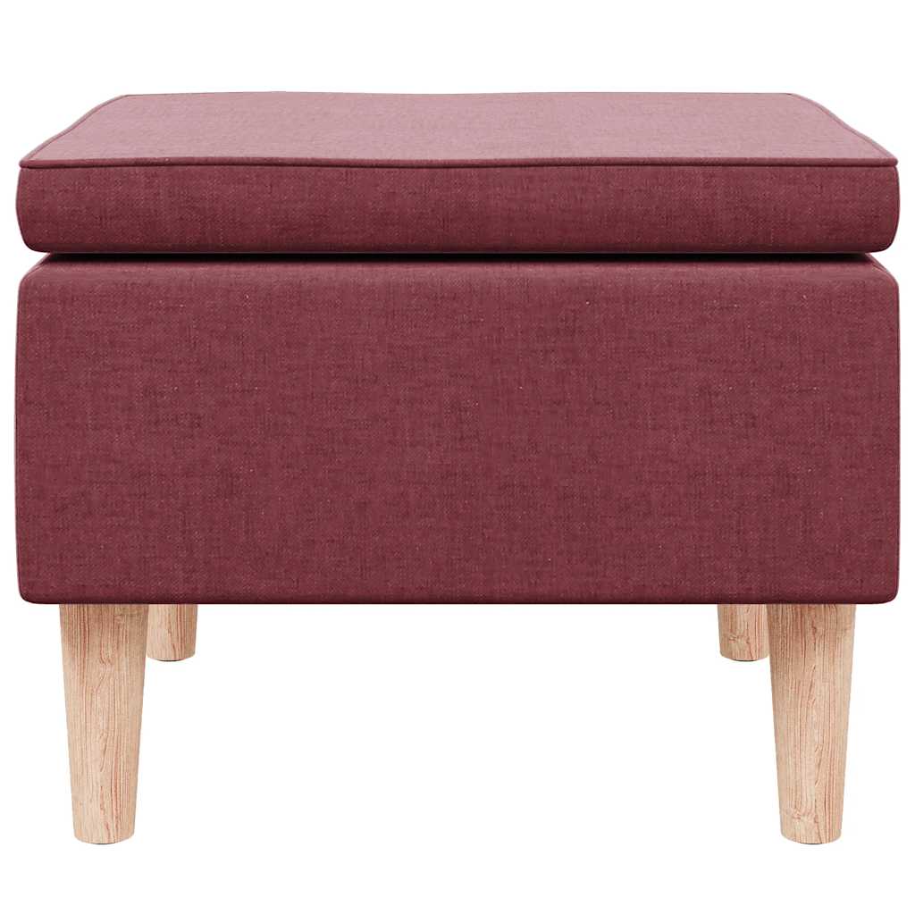 Hocker mit Holzbeinen Weinrot Stoff