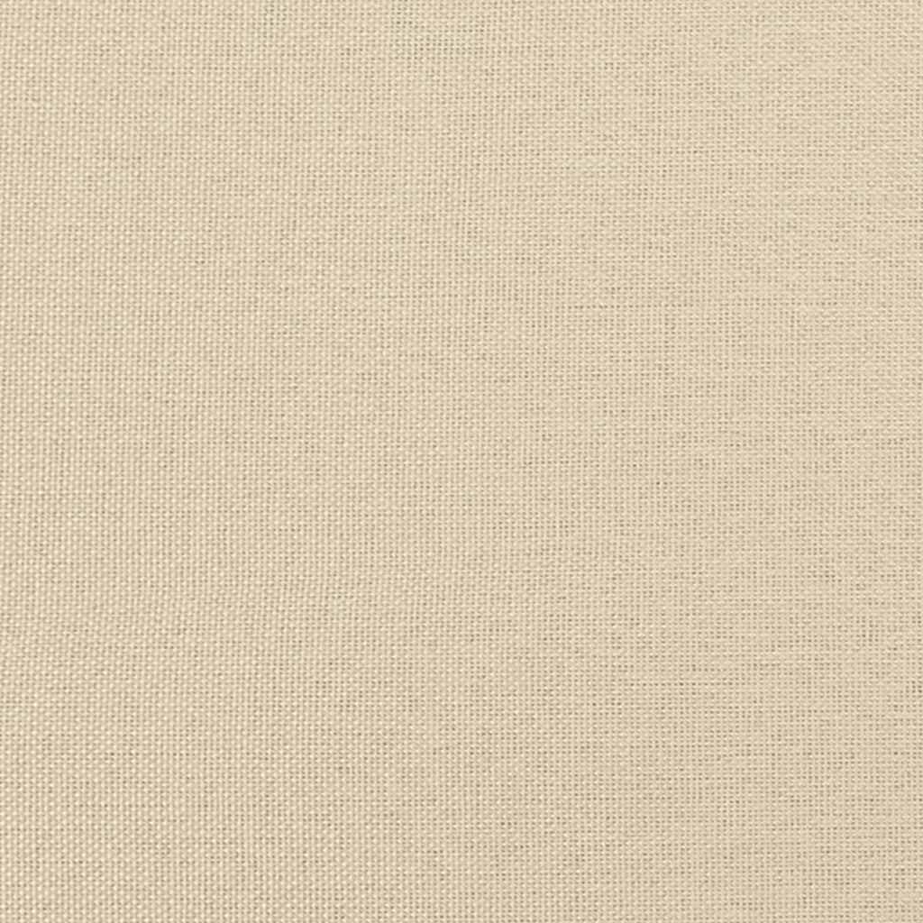 Hocker mit Holzbeinen Creme Stoff