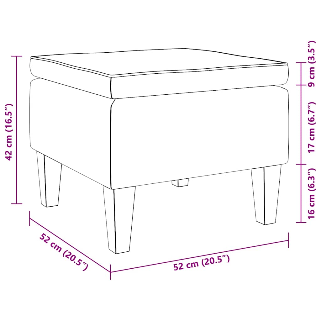 Hocker mit Holzbeinen Hellgrün Samt