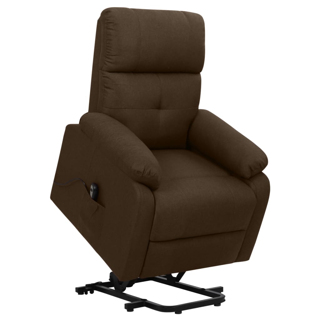 Aufstehsessel Dunkelbraun Stoff