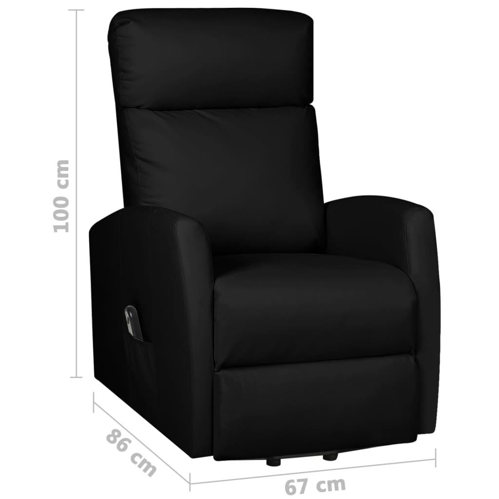 Aufstehsessel Schwarz Kunstleder