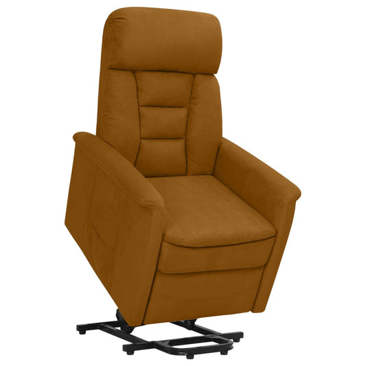 Relaxsessel mit Aufstehhilfe Braun Wildleder-Optik