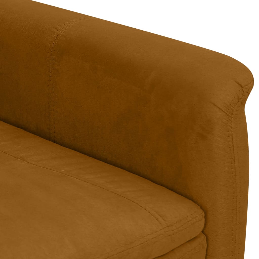 Relaxsessel mit Aufstehhilfe Braun Wildleder-Optik
