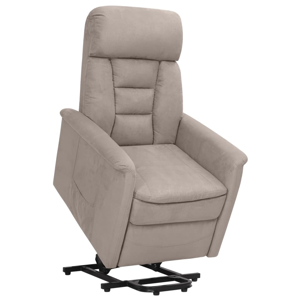 Relaxsessel mit Aufstehhilfe Taupe Wildleder-Optik